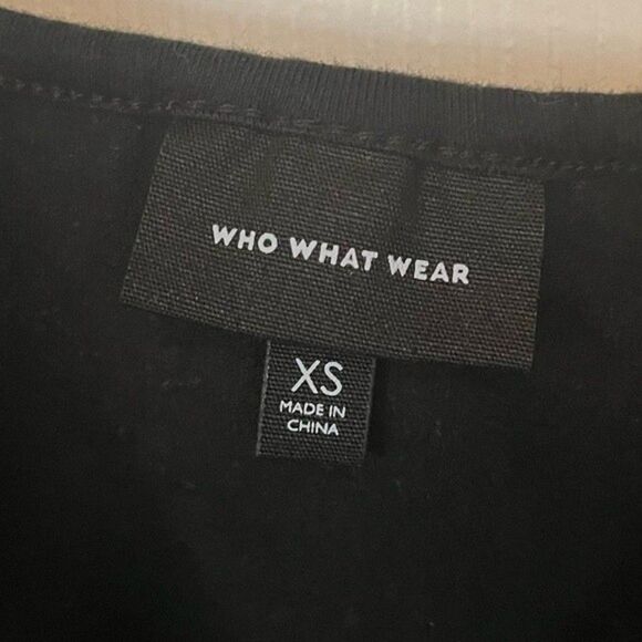 Who What Wear Black Tie Strap Cold Shoulder Top Size XS - Picture 4 of 6